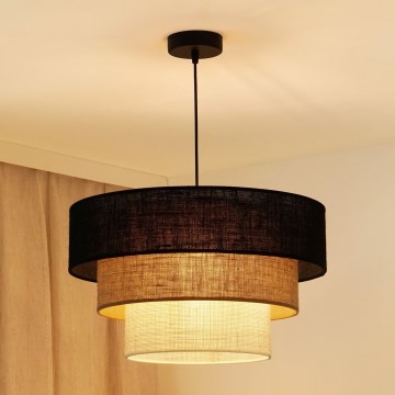Brilagi - Żyrandol na lince ASPEN LUNETA 1xE27/15W/230V śr. 45 cm czarny/beżowy/kremowy
