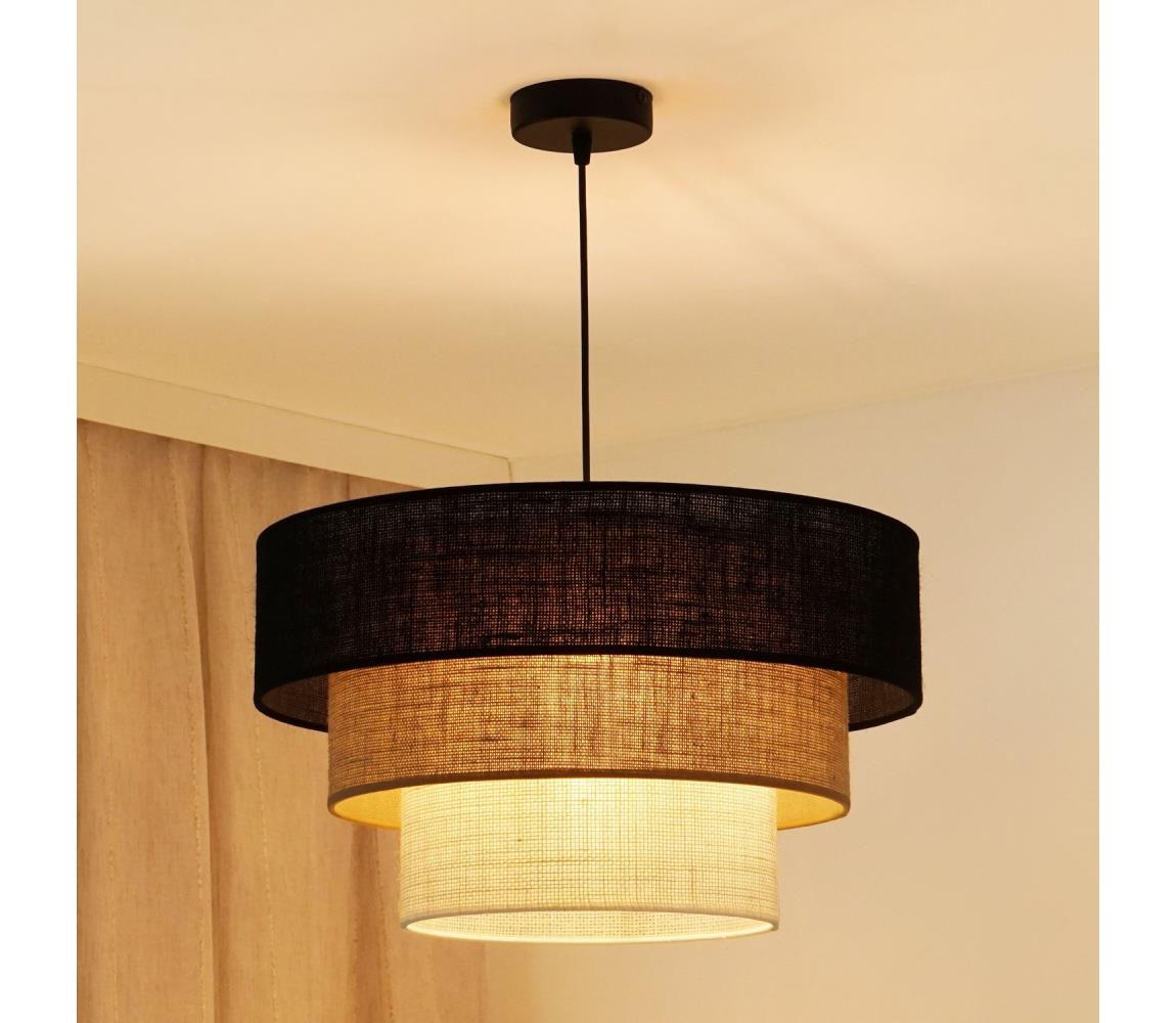 Brilagi - Żyrandol na lince ASPEN LUNETA 1xE27/15W/230V śr. 45 czarny/beżowy/kremowy