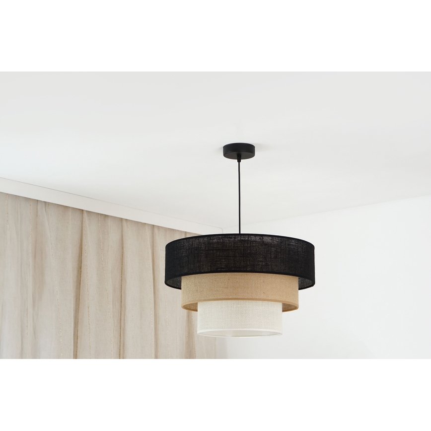 Brilagi - Żyrandol na lince ASPEN LUNETA 1xE27/15W/230V śr. 45 cm czarny/beżowy/kremowy