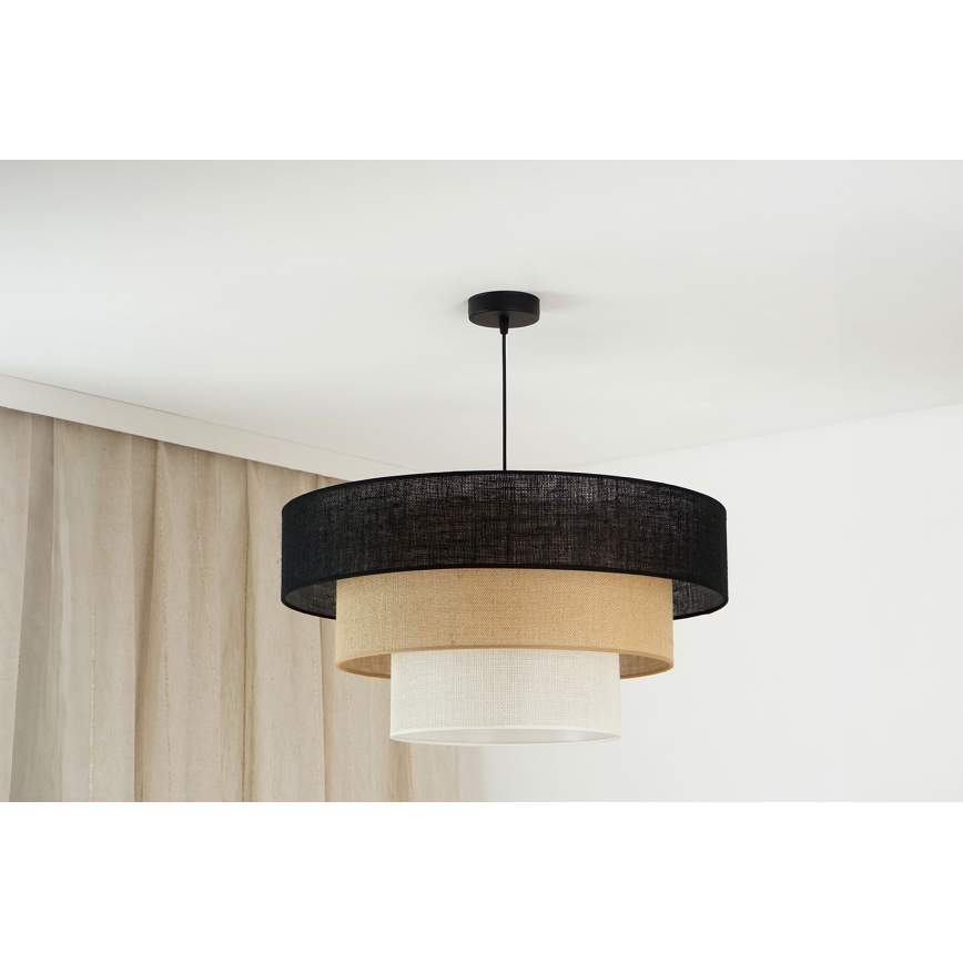 Brilagi - Żyrandol na lince ASPEN LUNETA 1xE27/15W/230V śr. 60 cm czarny/beżowy/kremowy