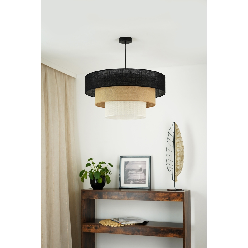 Brilagi - Żyrandol na lince ASPEN LUNETA 1xE27/15W/230V śr. 60 cm czarny/beżowy/kremowy