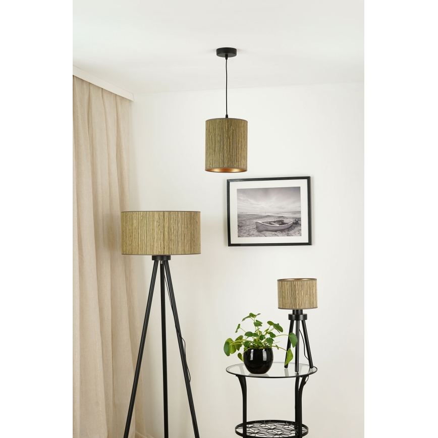 Brilagi - Żyrandol na lince BOSTON ROLLER 1xE27/15W/230V śr. 21 cm słoma brązowy/złoty