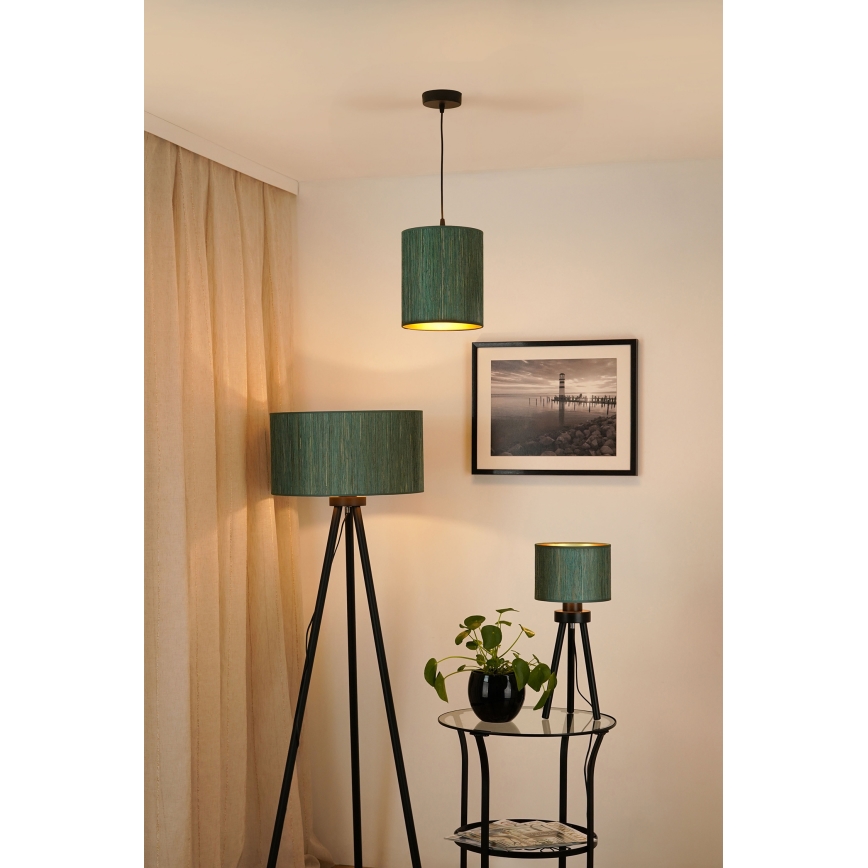 Brilagi - Żyrandol na lince BOSTON ROLLER 1xE27/15W/230V śr. 21 cm słoma zielony/złoty