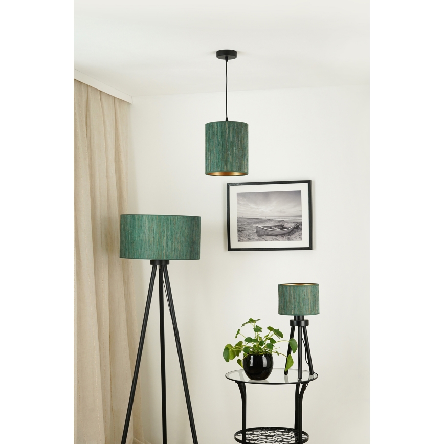 Brilagi - Żyrandol na lince BOSTON ROLLER 1xE27/15W/230V śr. 21 cm słoma zielony/złoty