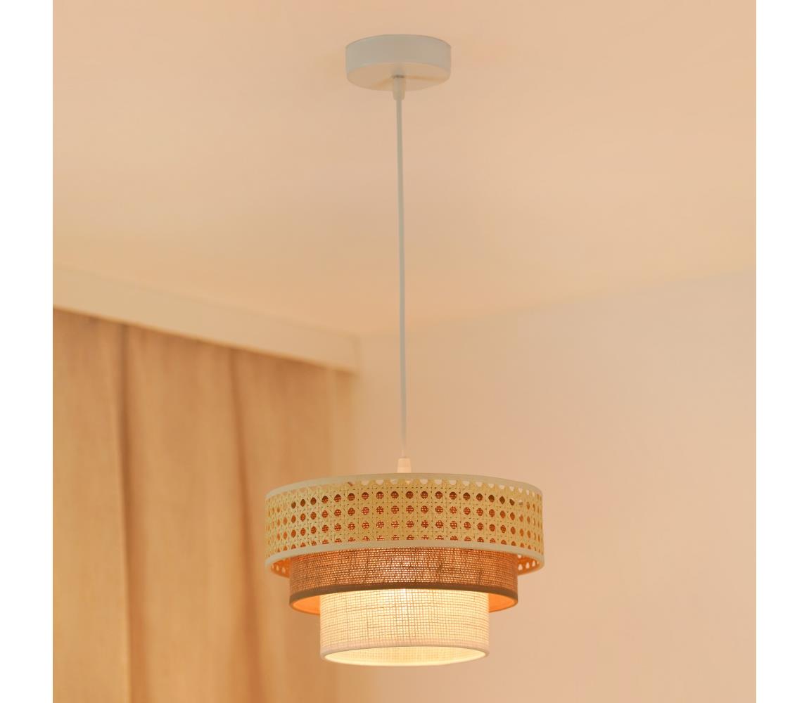 Brilagi - Żyrandol na lince CEDAR LUNETA 1xE27/15W/230V śr. 25 beżowy/brązowy/kremowy