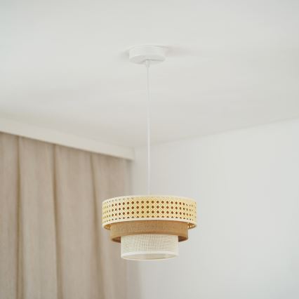 Brilagi - Żyrandol na lince CEDAR LUNETA 1xE27/15W/230V śr. 25 cm beżowy/brązowy/kremowy