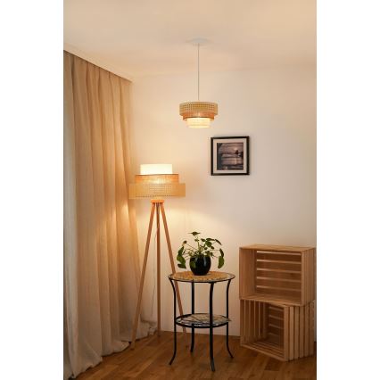Brilagi - Żyrandol na lince CEDAR LUNETA 1xE27/15W/230V śr. 25 cm beżowy/brązowy/kremowy
