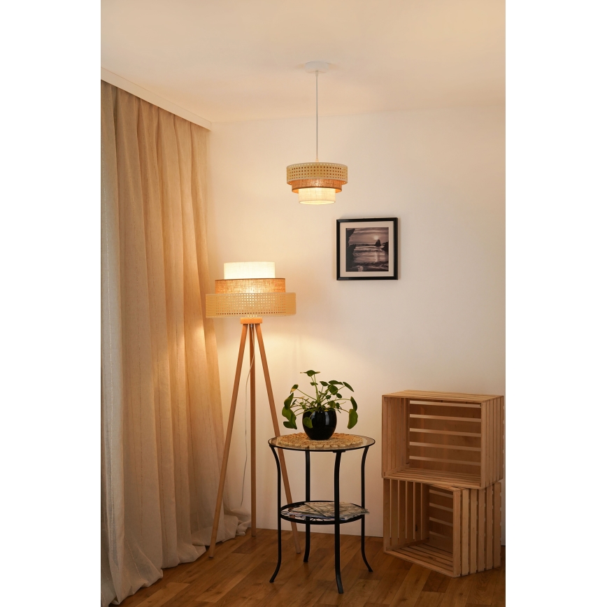 Brilagi - Żyrandol na lince CEDAR LUNETA 1xE27/15W/230V śr. 25 cm beżowy/brązowy/kremowy