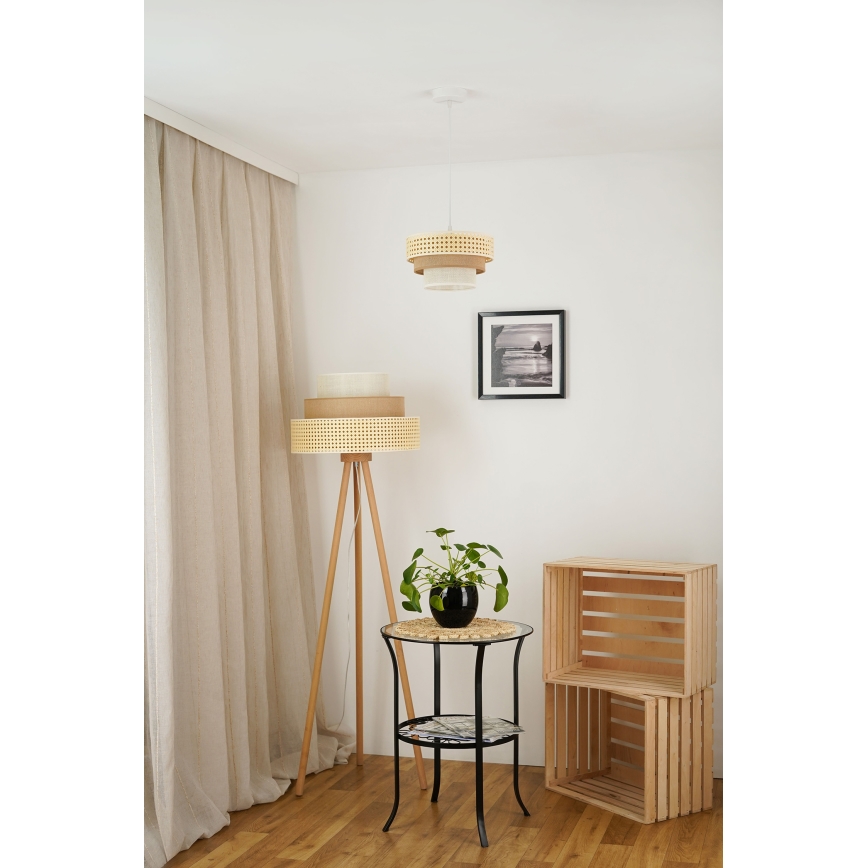 Brilagi - Żyrandol na lince CEDAR LUNETA 1xE27/15W/230V śr. 25 cm beżowy/brązowy/kremowy