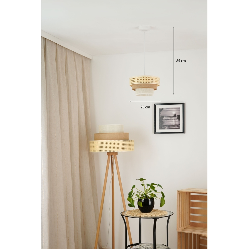 Brilagi - Żyrandol na lince CEDAR LUNETA 1xE27/15W/230V śr. 25 cm beżowy/brązowy/kremowy
