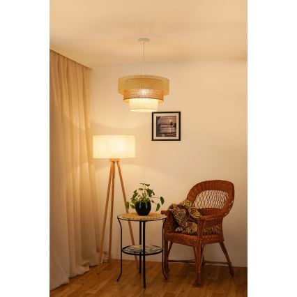 Brilagi - Żyrandol na lince CEDAR LUNETA 1xE27/15W/230V śr. 45 cm beżowy/brązowy/kremowy