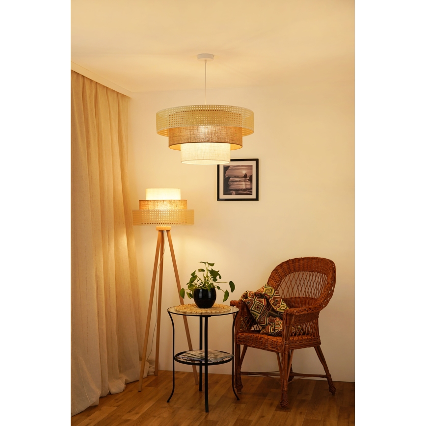 Brilagi - Żyrandol na lince CEDAR LUNETA 1xE27/15W/230V śr. 60 cm beżowy/brązowy/kremowy