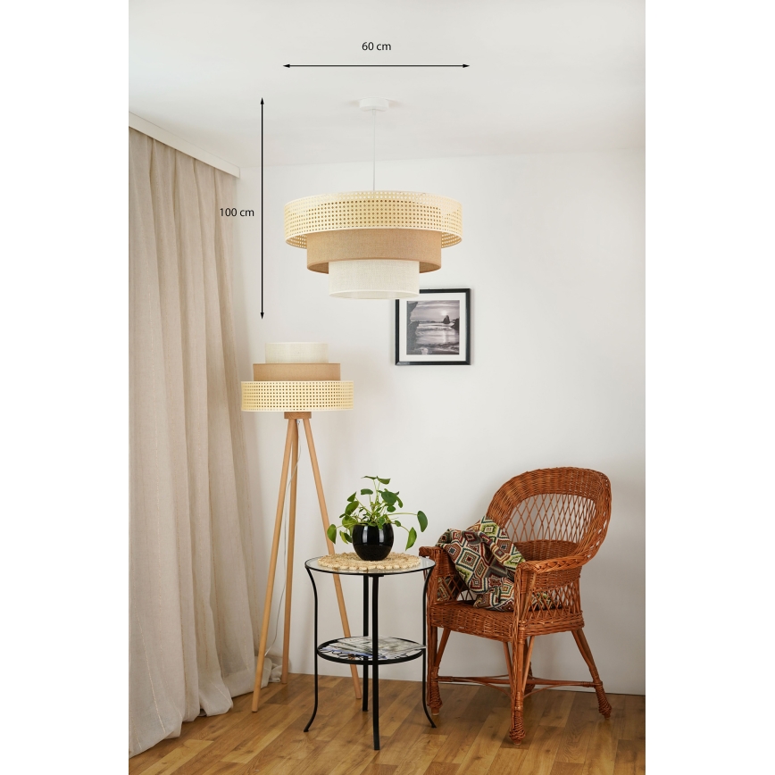 Brilagi - Żyrandol na lince CEDAR LUNETA 1xE27/15W/230V śr. 60 cm beżowy/brązowy/kremowy