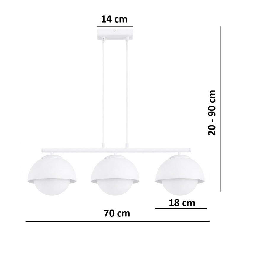 BRILAGI - Żyrandol na lince COSMO 3xE27/60W/230V biały/złoty