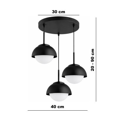 BRILAGI - Żyrandol na lince COSMO 3xE27/60W/230V czarny
