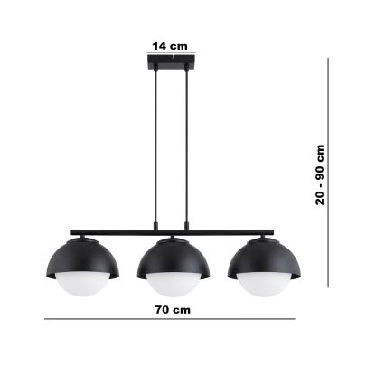 BRILAGI - Żyrandol na lince COSMO 3xE27/60W/230V czarny