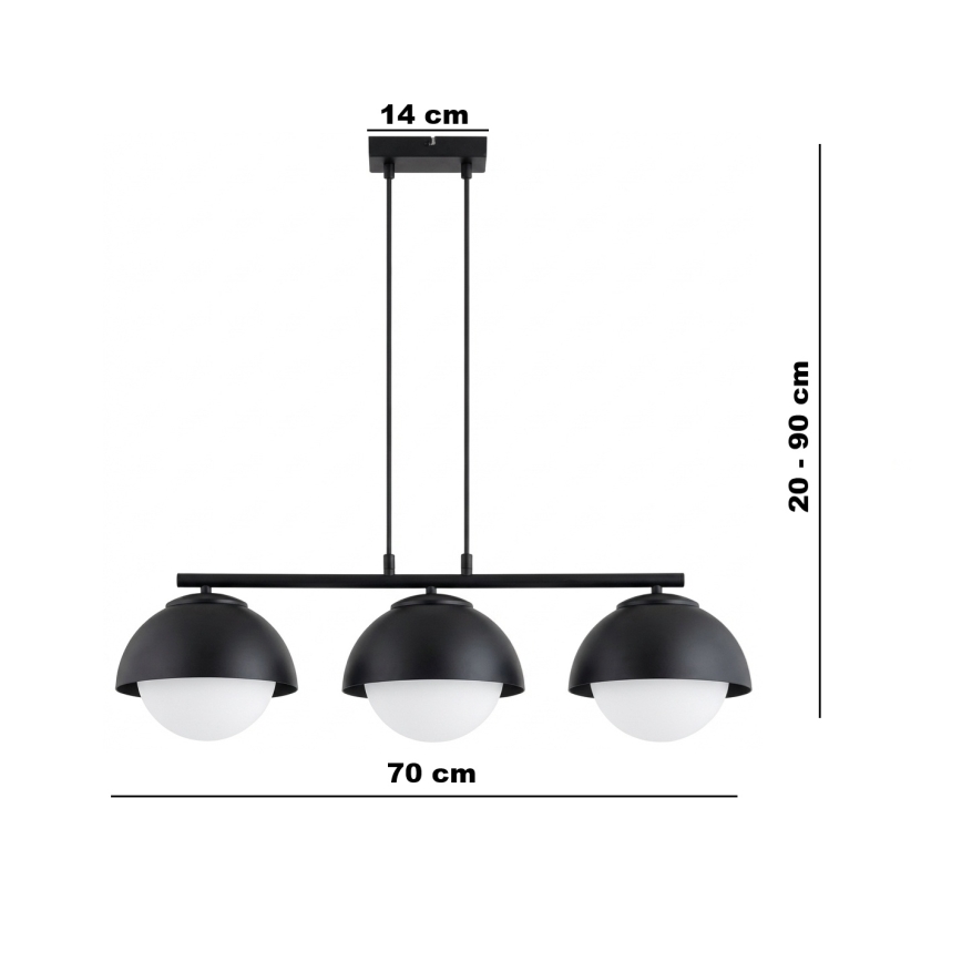 BRILAGI - Żyrandol na lince COSMO 3xE27/60W/230V czarny