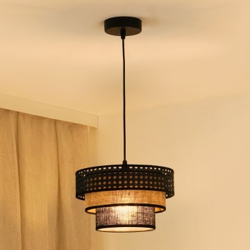Brilagi - Żyrandol na lince DAKOTA LUNETA 1xE27/15W/230V śr. 25 cm czarny/beżowy