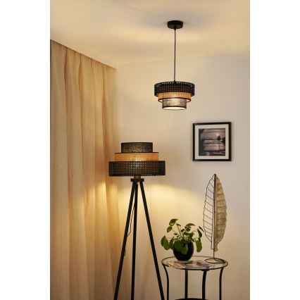 Brilagi - Żyrandol na lince DAKOTA LUNETA 1xE27/15W/230V śr. 25 cm czarny/beżowy