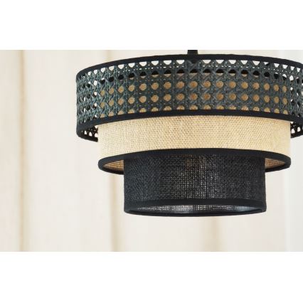 Brilagi - Żyrandol na lince DAKOTA LUNETA 1xE27/15W/230V śr. 25 cm czarny/beżowy