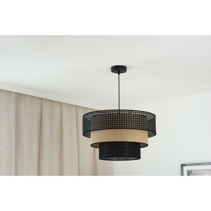 Brilagi - Żyrandol na lince DAKOTA LUNETA 1xE27/15W/230V śr. 45 cm czarny/beżowy