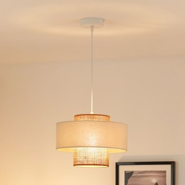Brilagi - Żyrandol na lince DALLAS 1xE27/15W/230V śr. 30 cm brązowy/kremowy/biały