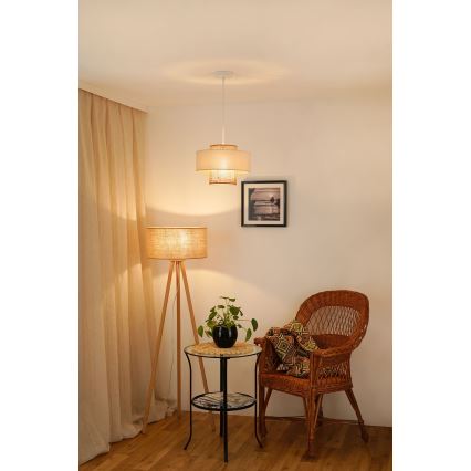 Brilagi - Żyrandol na lince DALLAS 1xE27/15W/230V śr. 30 cm brązowy/kremowy/biały
