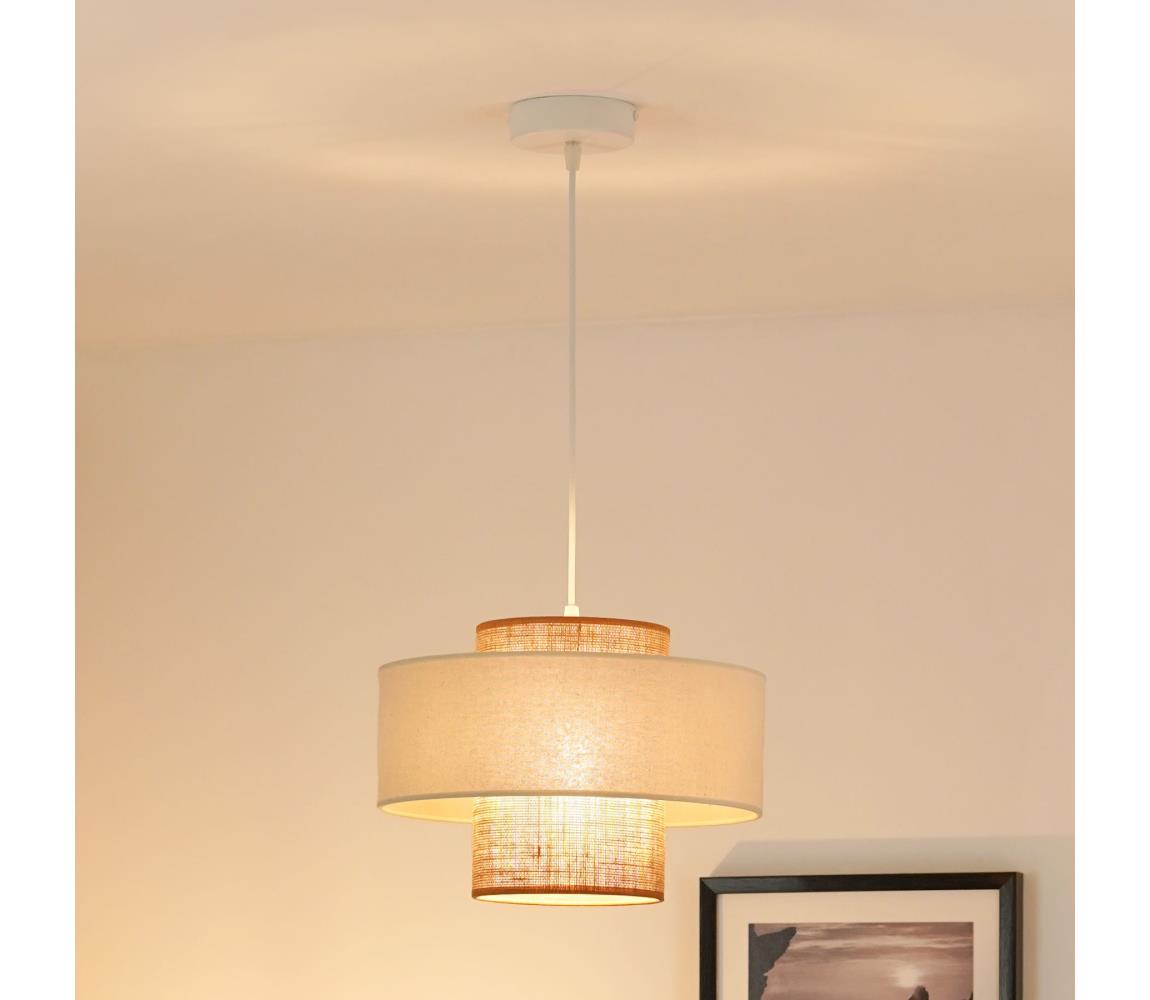 Brilagi - Żyrandol na lince DALLAS 1xE27/15W/230V śr. 30 cm brązowy/kremowy/biały