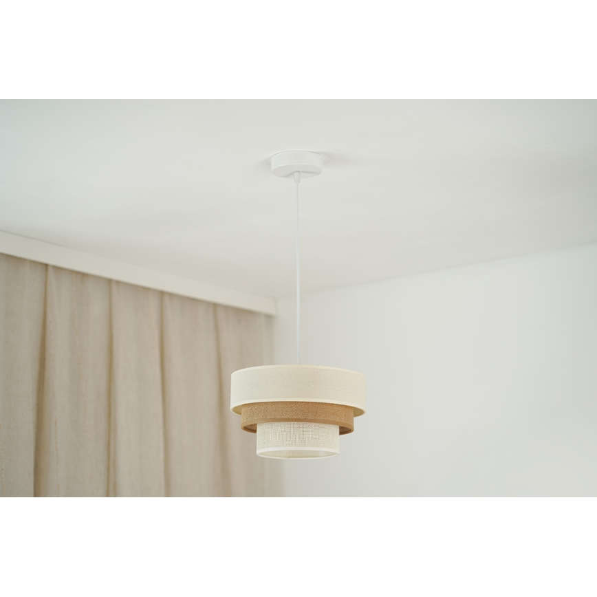 Brilagi - Żyrandol na lince DENVER LUNETA 1xE27/15W/230V śr. 25 cm beżowy/brązowy/kremowy