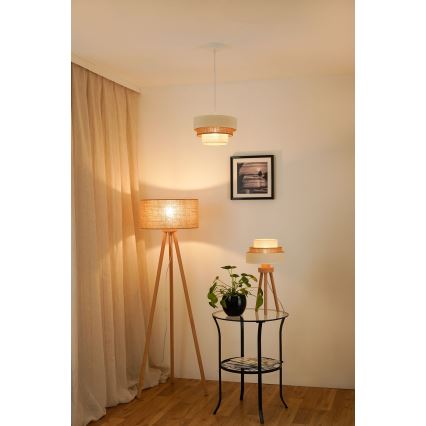 Brilagi - Żyrandol na lince DENVER LUNETA 1xE27/15W/230V śr. 25 cm beżowy/brązowy/kremowy