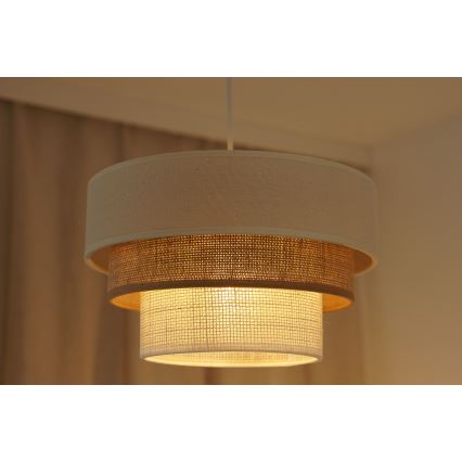 Brilagi - Żyrandol na lince DENVER LUNETA 1xE27/15W/230V śr. 25 cm beżowy/brązowy/kremowy