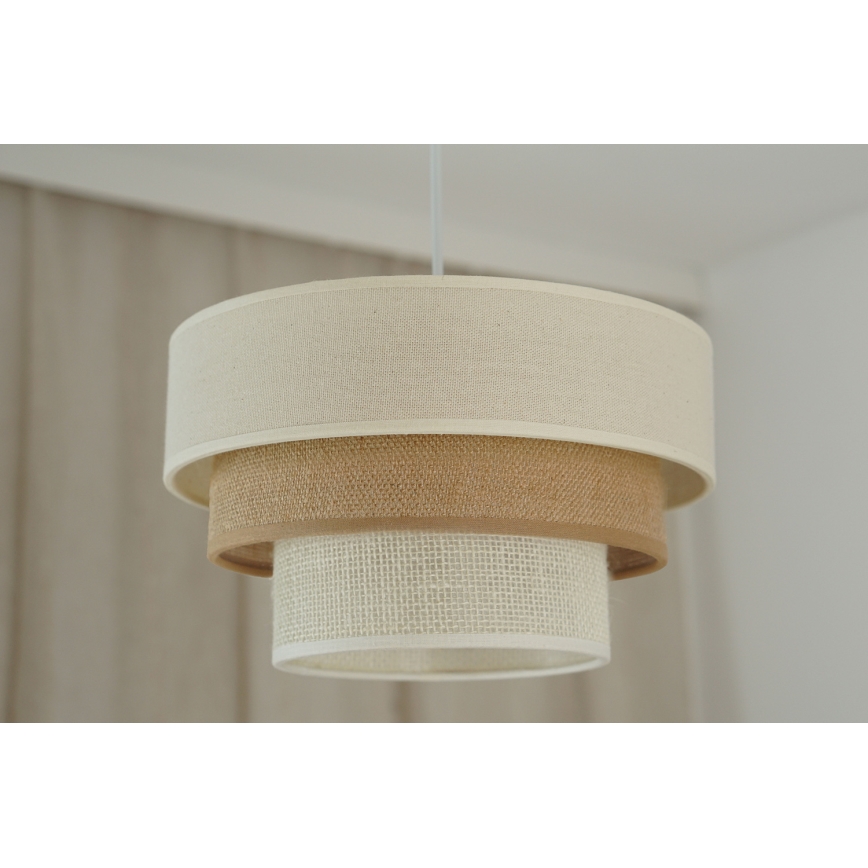 Brilagi - Żyrandol na lince DENVER LUNETA 1xE27/15W/230V śr. 25 cm beżowy/brązowy/kremowy