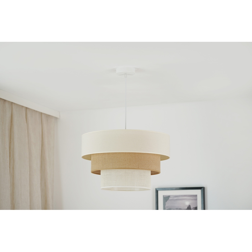 Brilagi - Żyrandol na lince DENVER LUNETA 1xE27/15W/230V śr. 45 cm beżowy/brązowy/kremowy