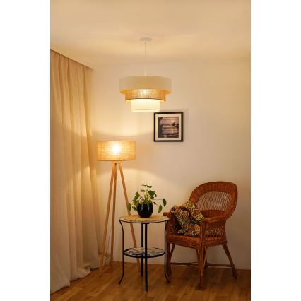 Brilagi - Żyrandol na lince DENVER LUNETA 1xE27/15W/230V śr. 45 cm beżowy/brązowy/kremowy