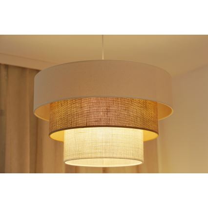 Brilagi - Żyrandol na lince DENVER LUNETA 1xE27/15W/230V śr. 45 cm beżowy/brązowy/kremowy