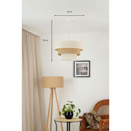 Brilagi - Żyrandol na lince DENVER LUNETA 1xE27/15W/230V śr. 45 cm beżowy/brązowy/kremowy