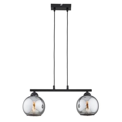 Brilagi - Żyrandol na lince DIOR 2xE27/60W/230V czarny/dymnoszary