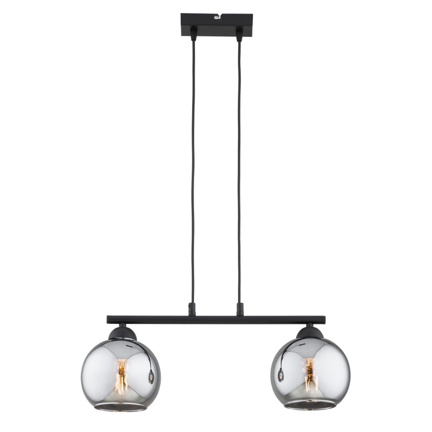 Brilagi - Żyrandol na lince DIOR 2xE27/60W/230V czarny/dymnoszary