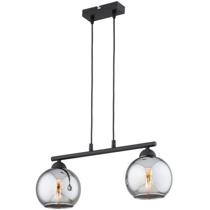 Brilagi - Żyrandol na lince DIOR 2xE27/60W/230V czarny/dymnoszary