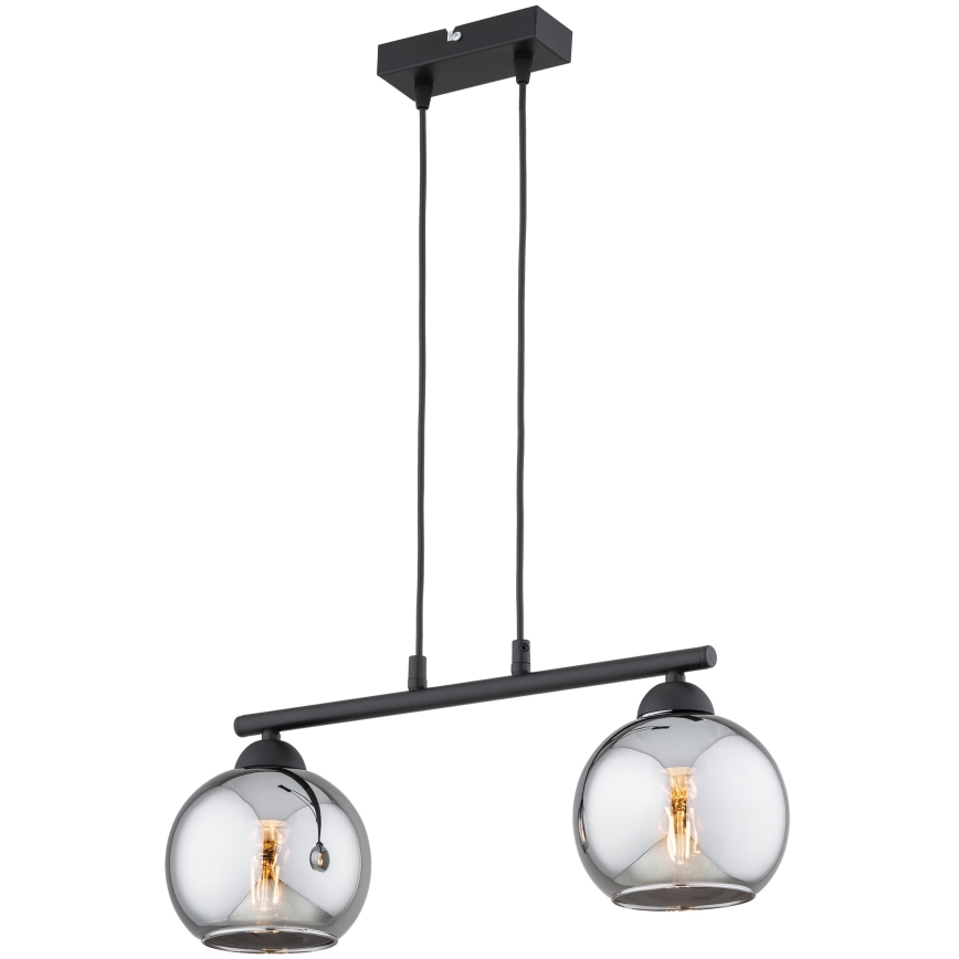 Brilagi - Żyrandol na lince DIOR 2xE27/60W/230V czarny/dymnoszary