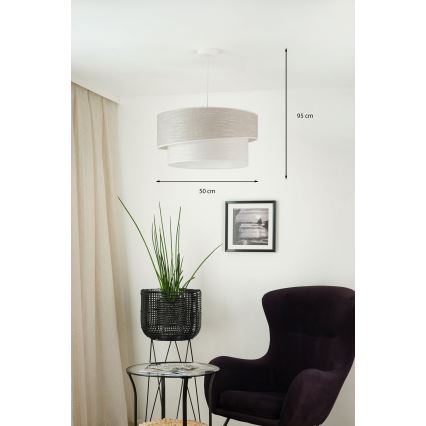 Brilagi - Żyrandol na lince DOVER SHINE 1xE27/15W/230V śr. 50 cm szary/kremowy