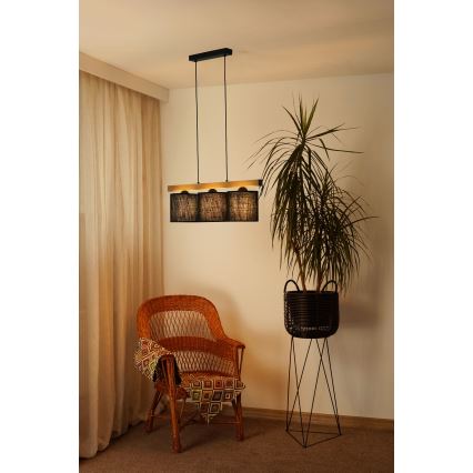 Brilagi - Żyrandol na lince FOREST 3xE27/15W/230V sosna/czarny