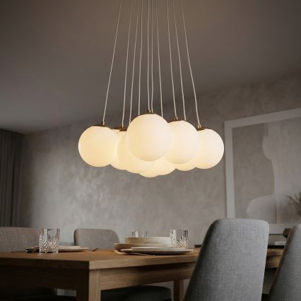 Brilagi - Żyrandol na lince GLOBE 10xE14/15W/230V biały
