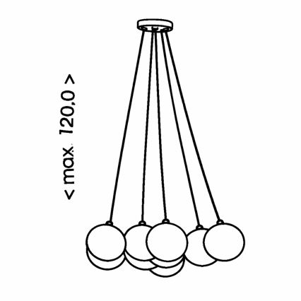 Brilagi - Żyrandol na lince GLOBE 10xE14/15W/230V biały