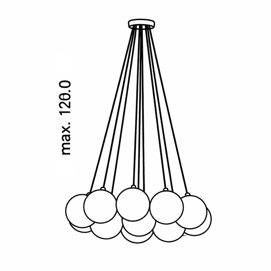 Brilagi - Żyrandol na lince GLOBE 15xE14/15W/230V biały