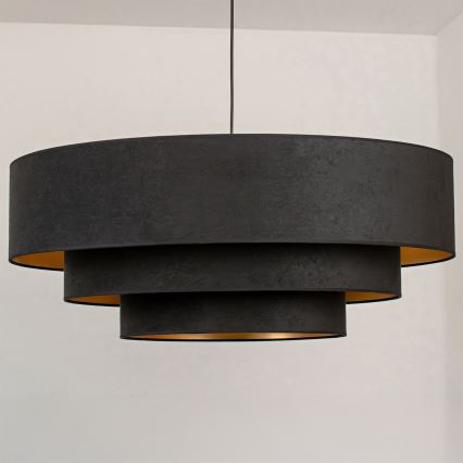 Brilagi - Żyrandol na lince LUNETA 3xE27/60W/230V Ø 80 cm czarny/złoty