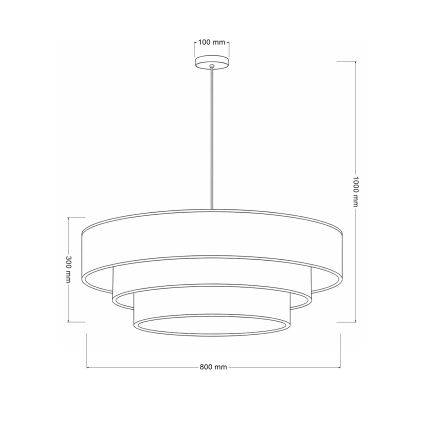 Brilagi - Żyrandol na lince LUNETA 3xE27/60W/230V Ø 80 cm czarny/złoty