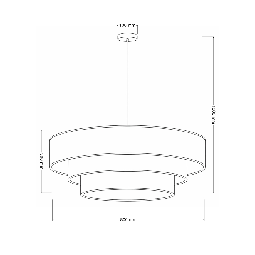 Brilagi - Żyrandol na lince LUNETA 3xE27/60W/230V Ø 80 cm czarny/złoty