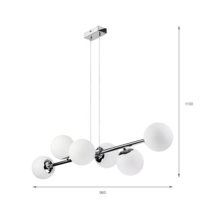 Brilagi - Żyrandol na lince MALONY 6xE14/20W/230V chrom błyszczący