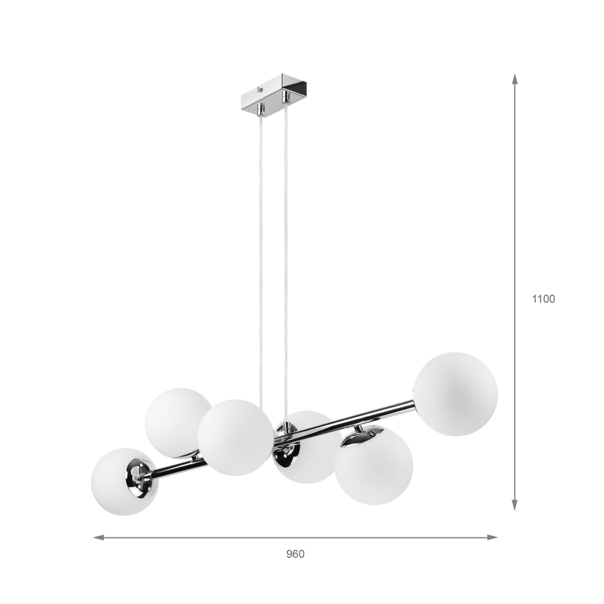 Brilagi - Żyrandol na lince MALONY 6xE14/20W/230V chrom błyszczący